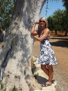 Posing against an Olive tree!