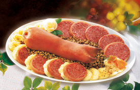 Pig's trotters and lentils 