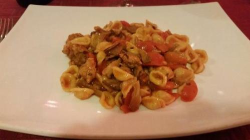 Cardoncelli with sausages and Orecchiette 